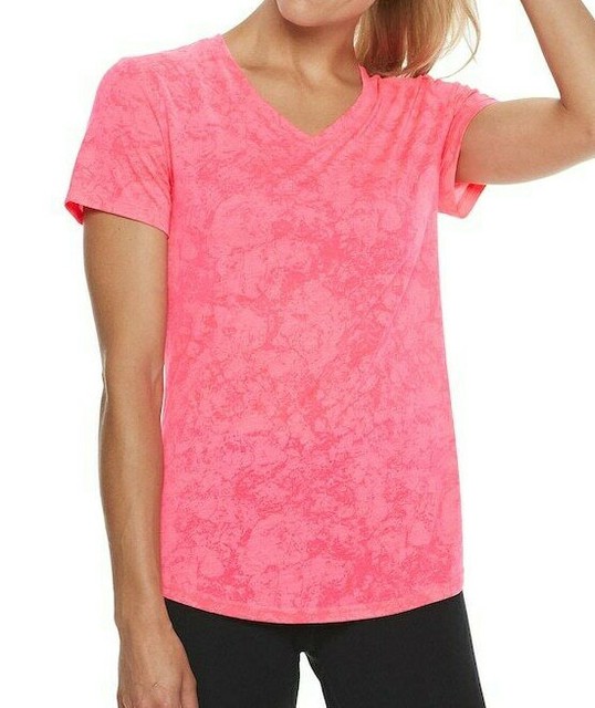 Tek Gear Women's Dry-tek Marble Retro Pink V-neck Performance Top Size S | eBay