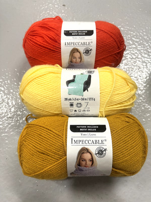 LOT of 3 IMPECCABLE Yarn by LOOPS & THREADS 285yds 4.5oz