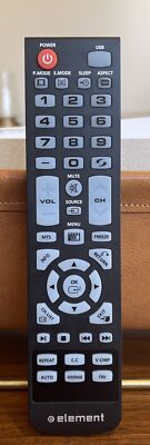 Element Basic Remote Control TY-49B-1 for Select Element TVs - Black