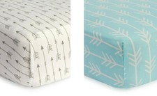 Levtex Baby White Mint Green Blue Fitted Crib Sheet Size NEW SALE