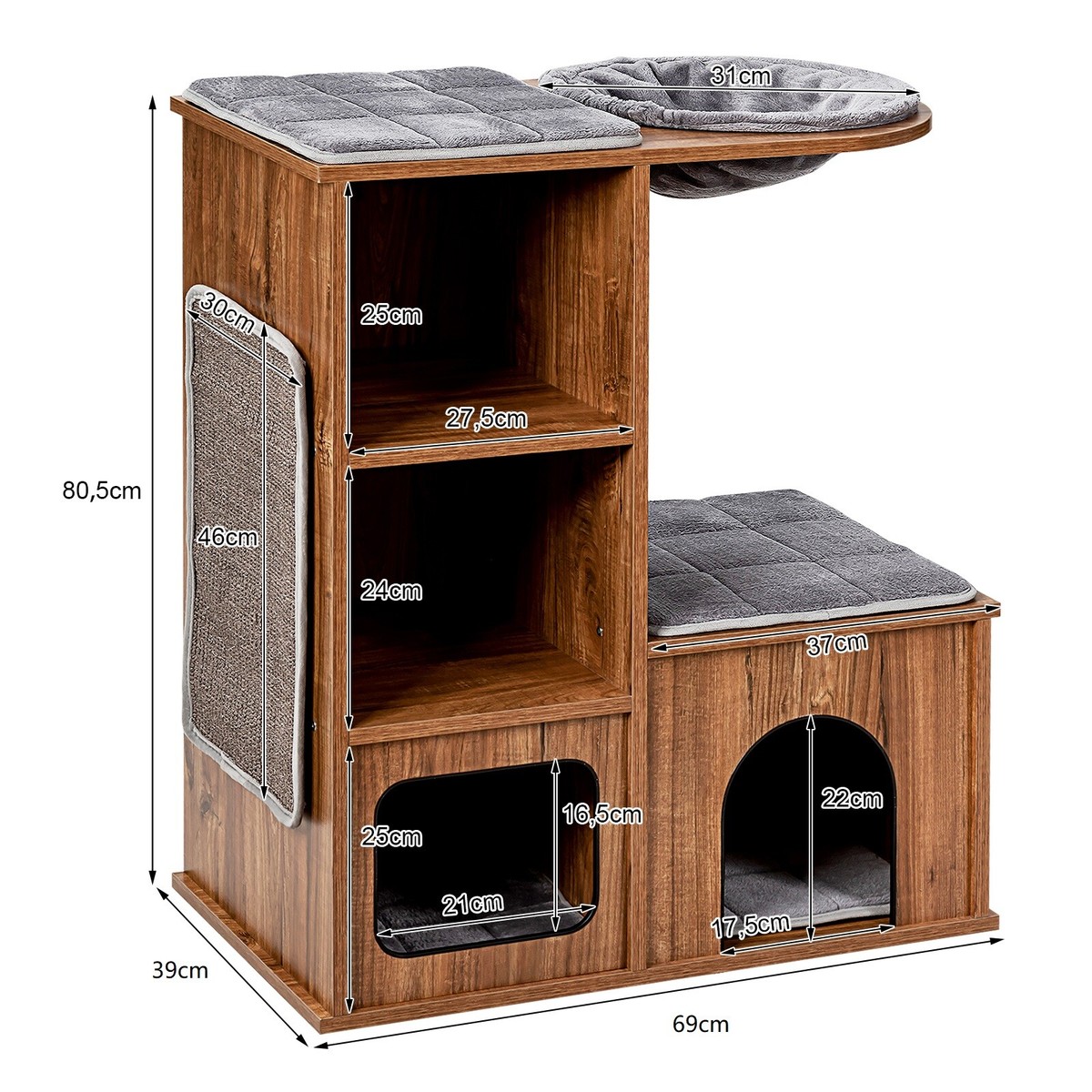Katzenmbel Katzenspielhaus Holz Katzenbaum Katzenhaus Kletterbaum Kratzbaum  736542231274 | eBay.de