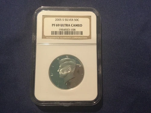 2005-S KENNEDY HALF DOLLAR SILVER NGC PF69 ULTRA CAMEO BROWN OLD STYLE LABEL