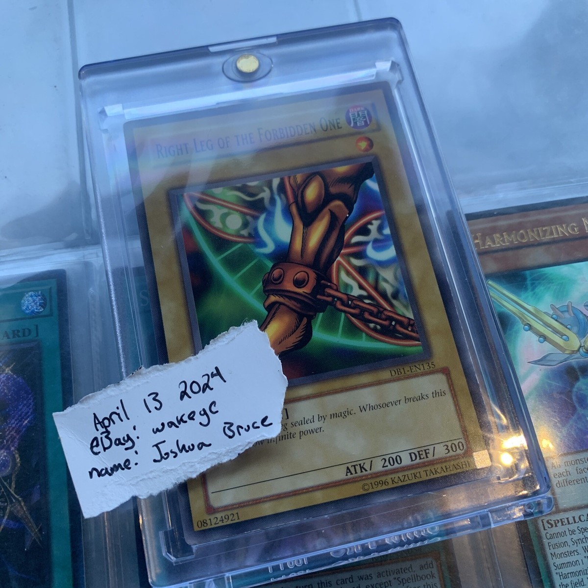 YUGIOH RIGHT LEG OF THE FORBIDDEN ONE DB1-EN135 1996 EXODIA CARD