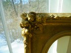 GORGEOUS ANTIQUE FRAME AS IS ORNATE RECESSED W/ROSE PRINT VARNISHED NEARLY 6 PDS — photo 4