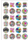 24 PreCut 1970's Seventies Disco Party Retro Edible Wafer Paper Cupcake Toppers