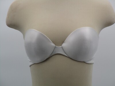 Maidenform Strapless Push Up Bra 34C Underwire Satin Padded Cup Adjustable 08145