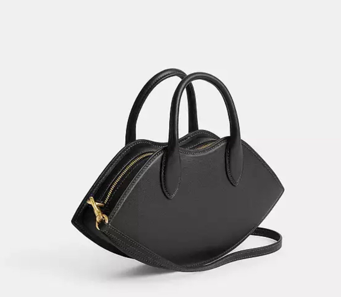 NWT Coach Lip Crossbody Bag Top Handle Glovetanned Leather Brass