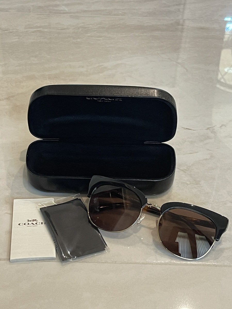 Coach Sunglasses HC 8309 Black & Tortoise Frame Case & Cloth 