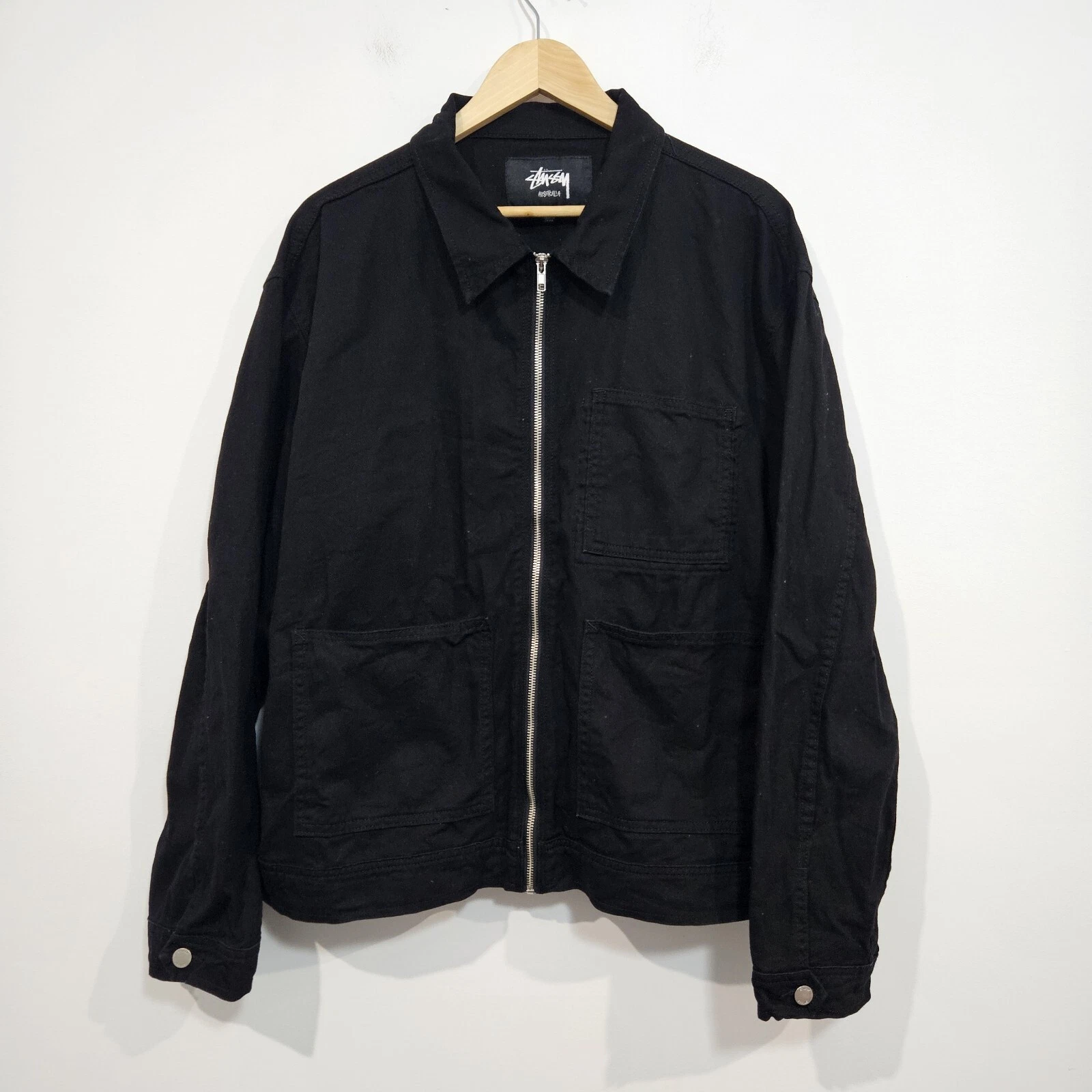 Stussy Black Zip Work Jacket Black Denim Mens Size 2XL Twin Front Pocket
Opens in a new window or ta