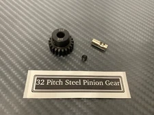 21T 32P Steel RC Pinion Gear 5mm Bore 32 Pitch Mod .8 Reducer Sleeve 3.175mm 