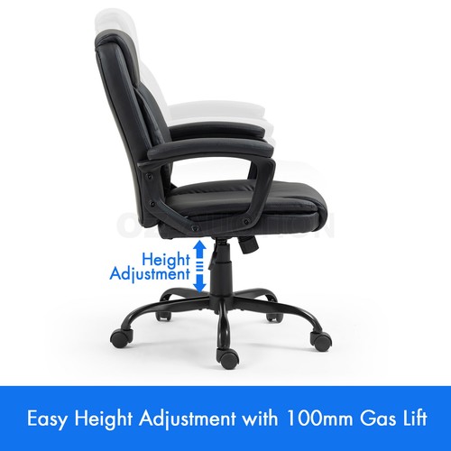 NEADER Ergonomic Office Chair Computer Executive Armchair Adjust Swivel PU Black - Picture 3 of 9