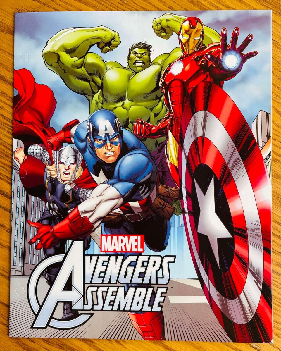 Marvel Avengers Assemble Superheroes 2 Pocket Portfolio School 