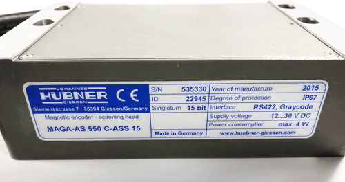Hubner Bearingless Absolute Rotary Magnetic Encoder Scanning Head MAGA-A 550 - Picture 3 of 3