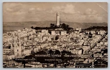 Aerial View San Francisco, California Memorial Tower, RPPC Postcard RPCA007