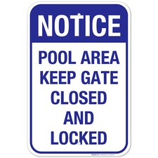 Pool Area Sign, Keep Gate Closed and Locked Sign, Pool Sign,