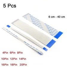 5Pcs Flexible Flat Cable Ribbon FFC 4 6 8 10 12-20Pin Long 6cm-40cm AWM 20624