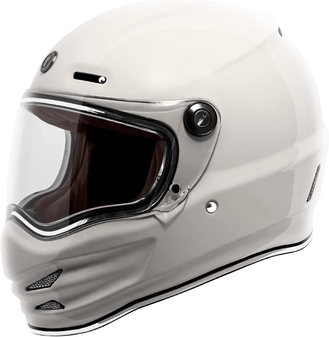 TORC T9 Pomona Retro Motorcycle Helmet Gloss White Size XS - T902