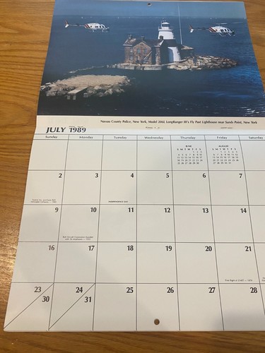 1989 Bell Helicopter Textron Appointment Calendar Bell XV-15 206 Cobra AH-1J 222 - Picture 8 of 15