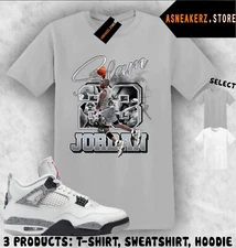 Shirt To Match AJ 4 White Cement 2025 Sneaker Matching Tee MJ Slam 23 T-Shirt