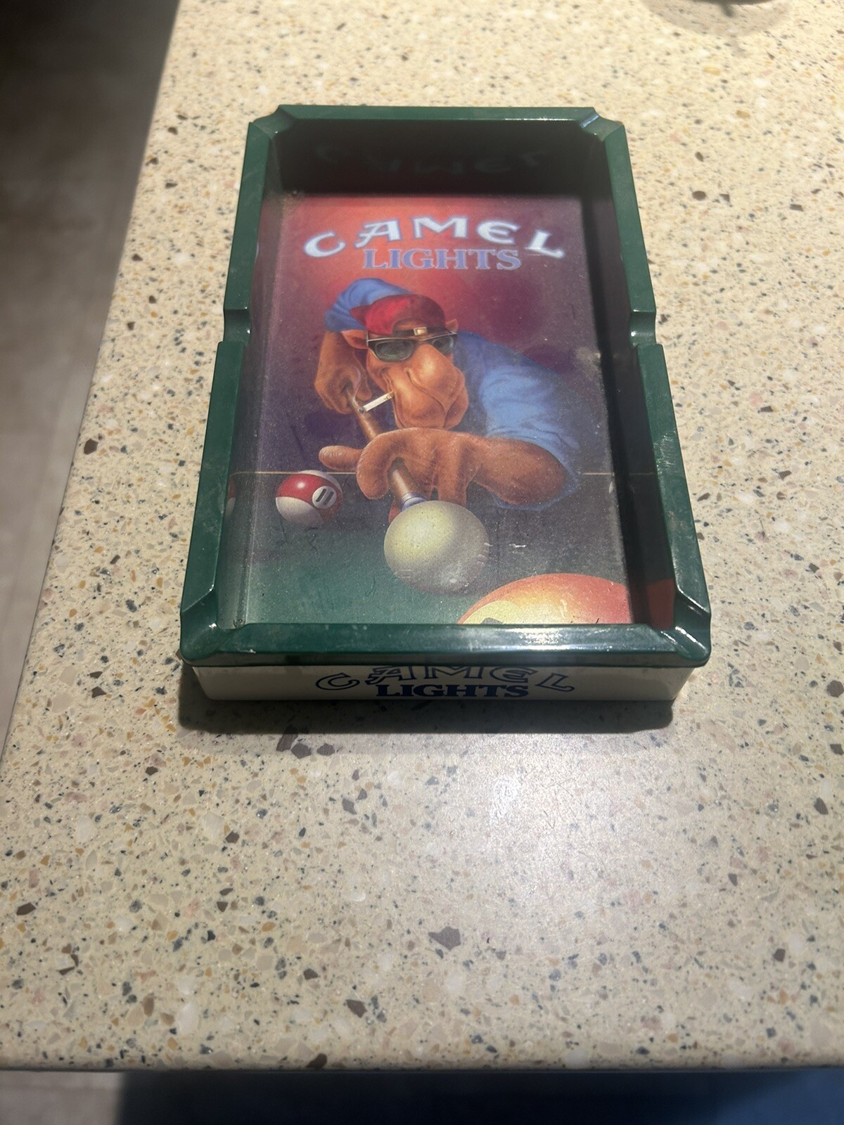 Vintage 1992 Joe Cool Camel Lights Ashtray Cigarette Billiard Pool Table 7.5''