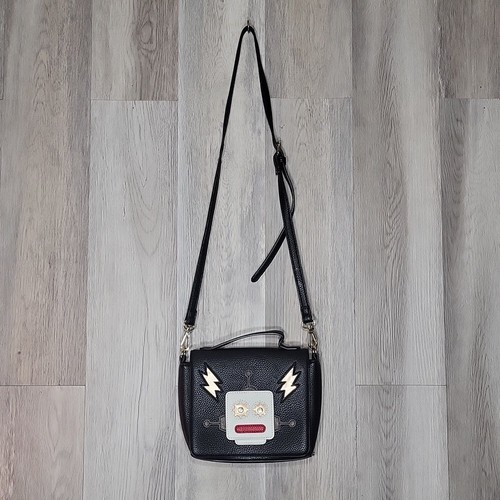 Charming Charlie Crossbody Robot Purse Black Pebbled - Imagen 2 de 10