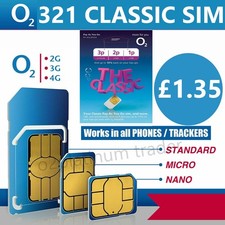 O2 Classic 02 PAY AS YOU GO STANDARD & MICRO NANO SIM CARD LIMITED 1 x SIM