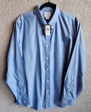 L.L. Bean Pinpoint Oxford Slim Fit Long Sleeve Men's Size 17/35 Blue Button Down