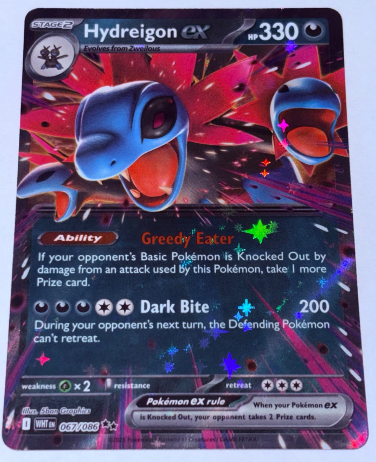 Hydreigon ex 67/086 | Near Mint HOLOFOIL | SV: White Flare Pokemon TCG