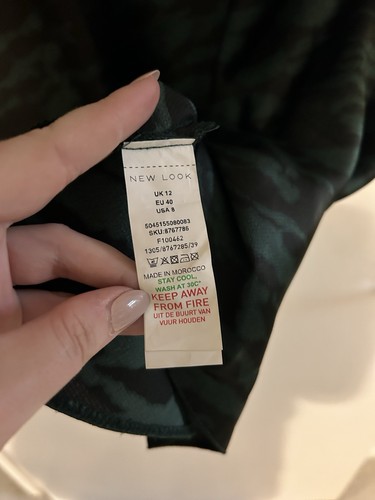New Look Green Satin Slip Skirt Midi Length UK Size 12 - Picture 5 of 5