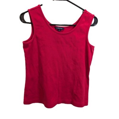 Lands' End Red Tank Top Shirt Women's 100% Cotton Sleeveless Layer Size Medium