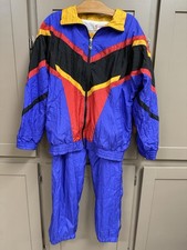 VTG 80's Bold Colorblock Nylon Windbreaker Track Set, Blue, Red, Yellow, Black
