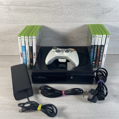 Microsoft Xbox 360 E 500GB Schwarz Konsole Controller und 10 Spiele Bundle T&W