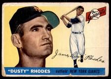 1955 Topps #1 Dusty Rhodes Poor NY Giants                  ID:213618