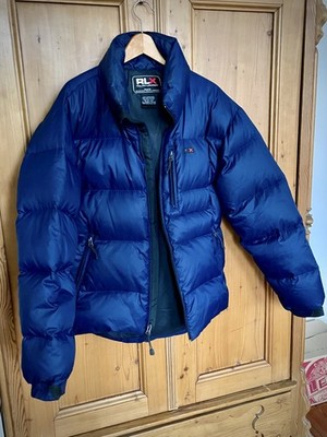RALPH LAUREN RLX Blaue Winterjacke, Männer, Daunen, Grösse L