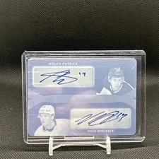 17/18 LEAF ULTIMATE NICO HISCHIER / NOLAN PATRICK PRINTING PLATE 1/1 DUAL AUTO!
