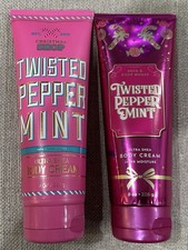 Bath And Body Works Lot Of 2 Twisted Peppermint Ultra Shea Body Cream Lotion 8oz