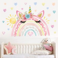 Wandtattoo Regenbogen Groß Aquarell Einhorn Rosa Wandsticker FüR Kinderzimmer