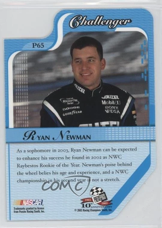 2003 Press Pass Premium Red Reflectors Ryan Newman #P65 - Image 2 of 2