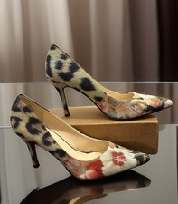 NINE WEST Fabric Floral Animal Print Maximalist Chic Modern Feminine Pump Sz 8 M