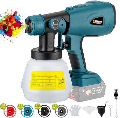 Farbspritzgerät für Bosch 18V Akku HVLP Farbspritzpistole w/ Bürstenloser Motor