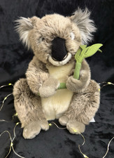 FAO SCHWARZ 12" Realistic KOALA Plush w/ Eucalyptus Branch Premium  Collectible