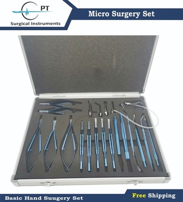 Micro Microvascular Clamp Surgery Tympanoplasty Instruments Suture Set 21 Kit