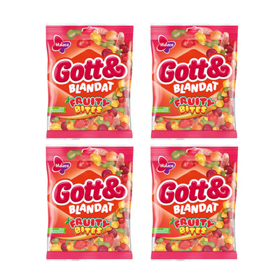 4x Malaco Gott & Blandat Fruity Bites 170g - Swedish Fruit Candy Mix