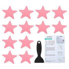12 Pcs Star Bathtub Non Slip Stickers 4.13x4.13 Inch, Pink