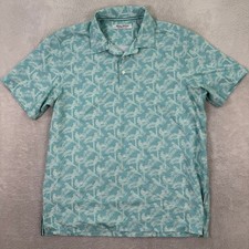 Tommy Bahama Mens Medium Blue Parrot Floral Short Sleeve Polo Shirt IslandZone