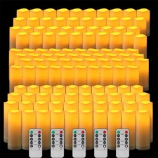 120 Pack Waterproof Outdoor Flameless Candles, Battery Operated Flickering Ca...