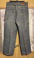 VTG Y2K Ecko Unltd Baggy Denim Foundry Fit Carpenter Jeans Hip Hop Skater 35x31