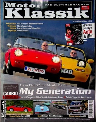 1) Motor Klassik 05/2009 - Lotus Elan S2 mit 105PS b - Mazda MX-5 mit 90PS besse