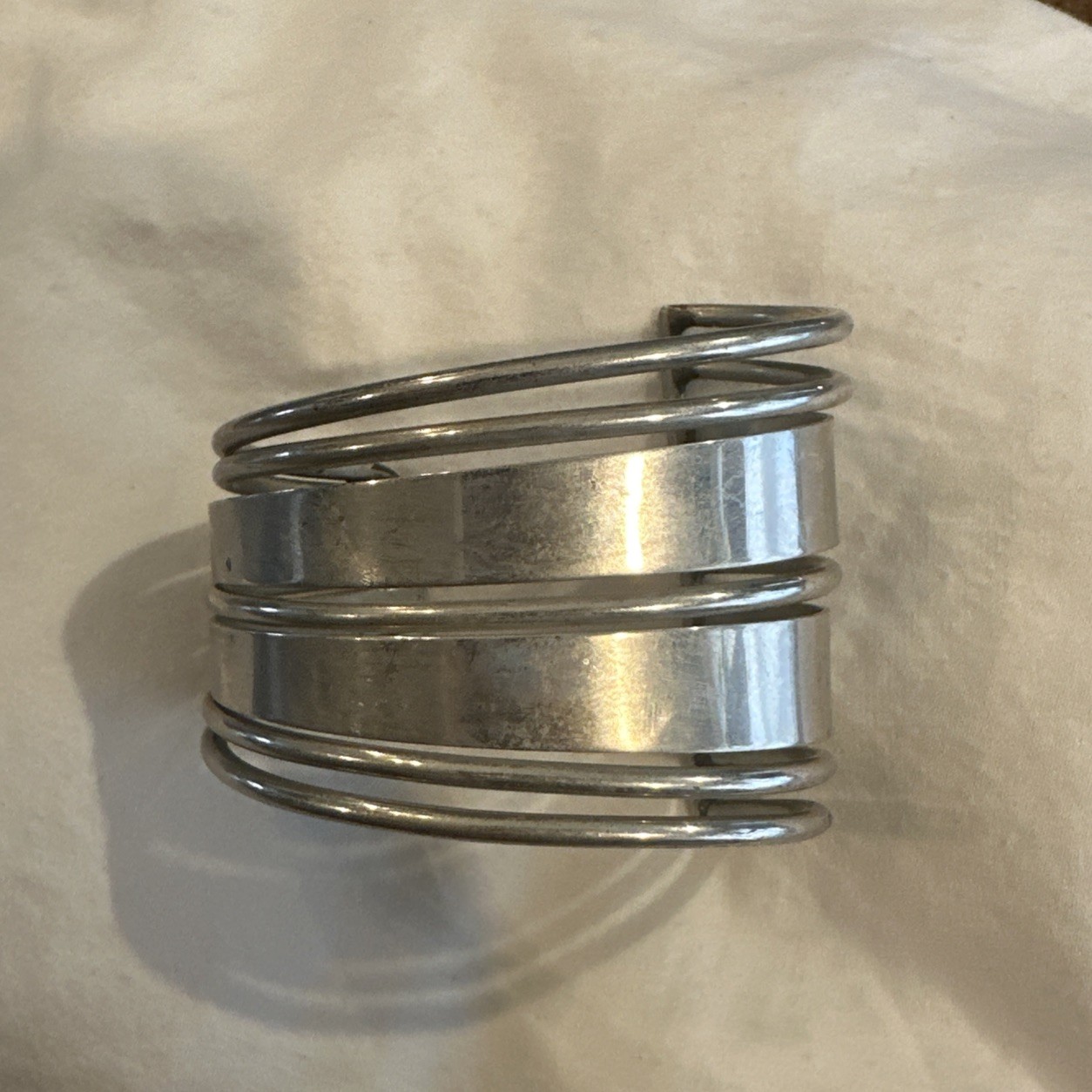 Solid Sterling Silver 925 Modernist Industrial He… - image 2