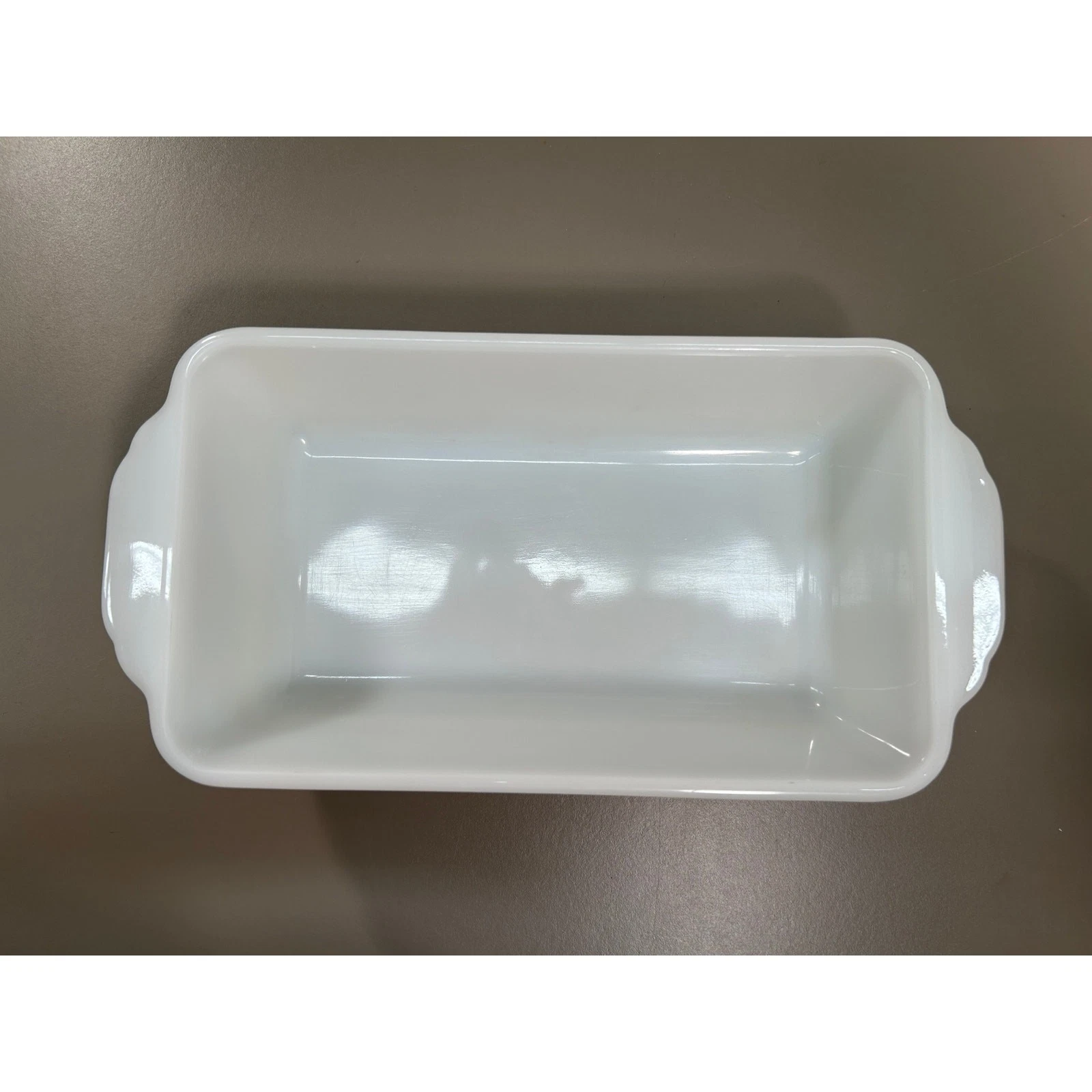 Fire-King plain white loaf pan USA 1-QT Cottagecore minimalist roast and serve